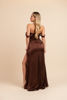 Imagen de Maxi Dress Satin Off Shoulder Abertura Falda                                           (Exclusivo Pagina)