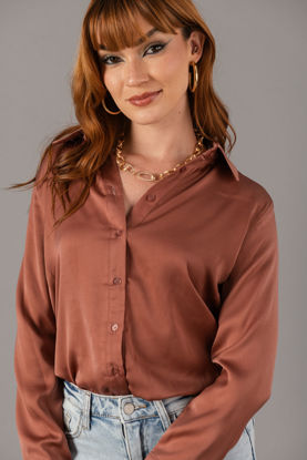 Imagen de Blusa Camisera Manga Larga Satin     (Exclusivo Pagina)