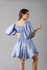 Imagen de Vestido Satin off Shoulder, Falda Campana       (Exclusivo Pagina)