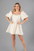 Imagen de Vestido Off Shoulder Con Hilo Dorado, Tela Jacquard   (Exclusivo Pagina)