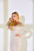 Imagen de Vestido Lentejuelas, Perlas, Cuello V, Estilo Lapiz