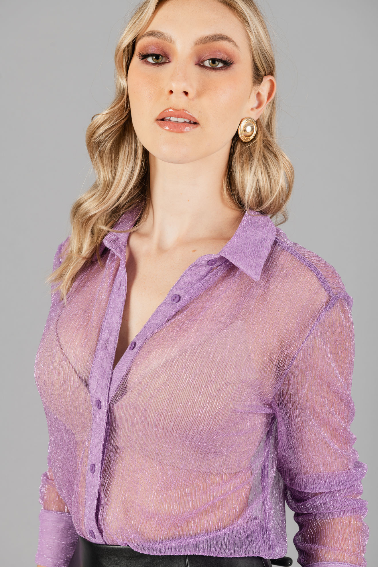Imagen de Blusa Camisera Trasparente  Brillo     (Exclusiva Pagina)
