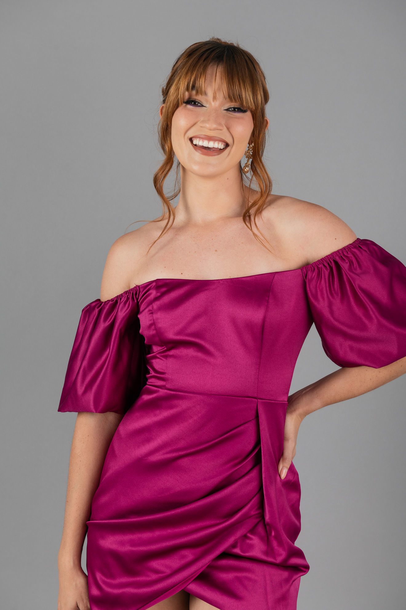 Imagen de Vestido Satin Off Shoulder
