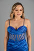 Imagen de Maxi Dress Satin, Estilo Corse, Con Trasparencia