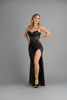 Imagen de Maxi Dress Satin, Estilo Corse, Con Trasparencia