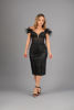 Imagen de Vestido Off Shoulder, Detalle Plumas