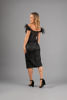 Imagen de Vestido Off Shoulder, Detalle Plumas