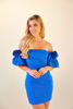 Imagen de Vestido Off Shoulder, Detalle Flor Mangas