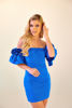 Imagen de Vestido Off Shoulder, Detalle Flor Mangas   ( Exclusivo Pagina)