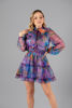 Imagen de Vestido Organza Estampado, Lazo Cuello