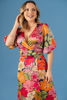 Imagen de Vestido Satin Estampado Cruzado