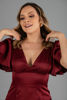 Imagen de Vestido Satin Cuello V Manga Campana     (Exclusivo Pagina)