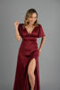 Imagen de Vestido Satin Cuello V Manga Campana     (Exclusivo Pagina)