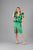 Imagen de Vestido Escote Profundo, Vuelo Mangas, Abertura Falda      (Exclusivo Pagina)