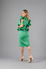 Imagen de Vestido Escote Profundo, Vuelo Mangas, Abertura Falda      (Exclusivo Pagina)