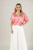 Imagen de Blusa En Satin  Cuello V Manga Corta     (Exclusivo Pagina)