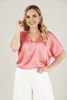 Imagen de Blusa En Satin  Cuello V Manga Corta     (Exclusivo Pagina)