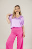 Imagen de Blusa En Satin  Cuello V Manga Corta     (Exclusivo Pagina)