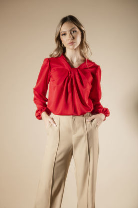 Imagen de Blusa M Larga Nudo Cuello         (Exclusivo Pagina)