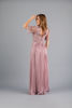 Imagen de Maxi Dress Cuello V Blusa Encaje, Falda Plisada