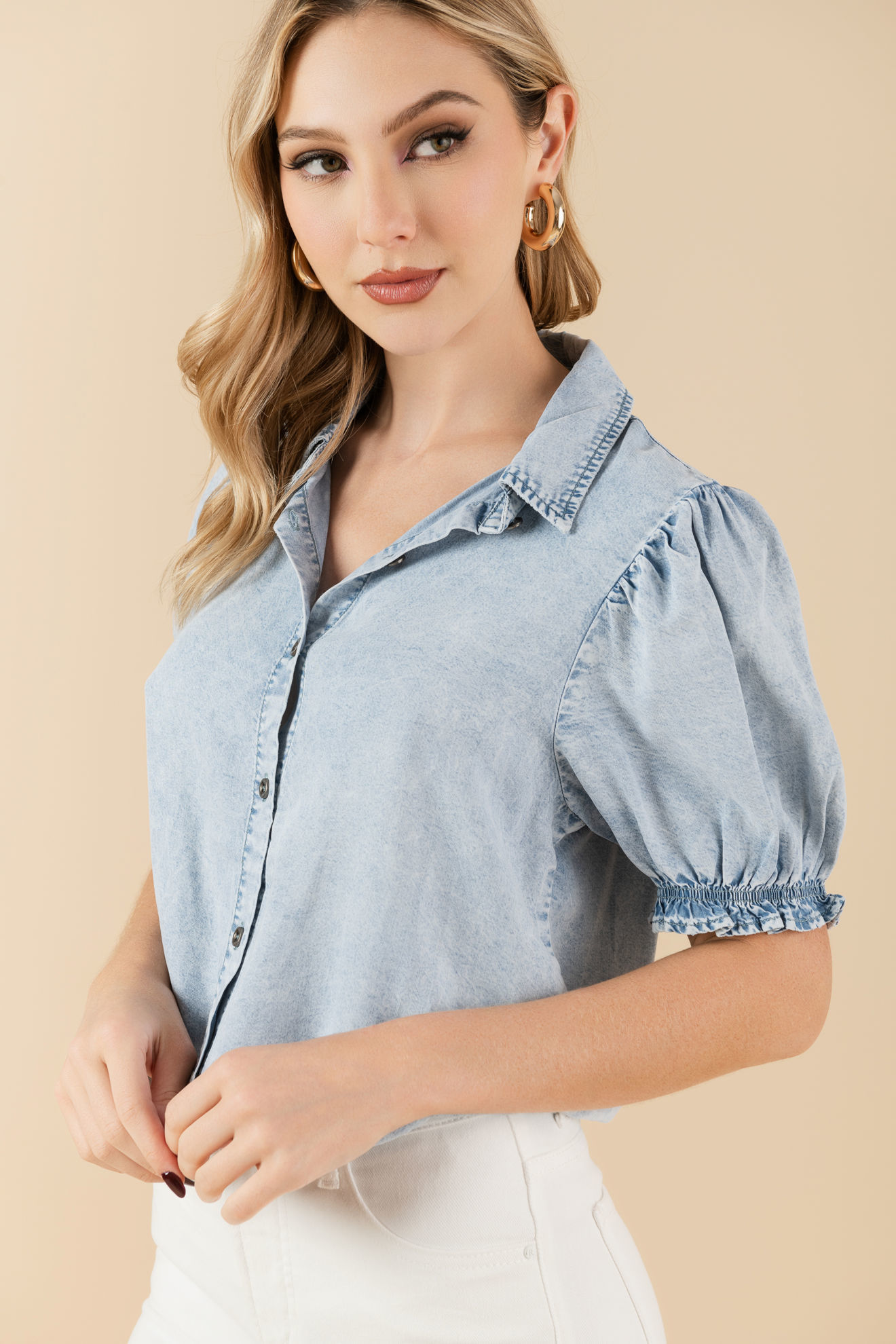 Imagen de Blusa Denim M Corta