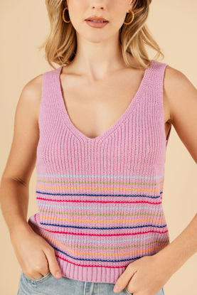 Imagen de Blusa Tejida Rayas Cuello V