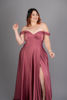 Imagen de Maxi Dress Satin Off Shoulder, Abertura Falda