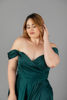 Imagen de Maxi Dress Satin Off Shoulder, Abertura Falda