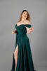 Imagen de Maxi Dress Satin Off Shoulder, Abertura Falda