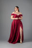 Imagen de Maxi Dress Satin Off Shoulder, Abertura Falda