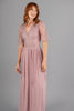 Imagen de Maxi Dress Cuello V Blusa Encaje, Falda Plisada