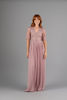 Imagen de Maxi Dress Cuello V Blusa Encaje, Falda Plisada