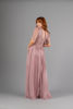Imagen de Maxi Dress Cuello V Blusa Encaje, Falda Plisada