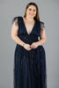 Imagen de Maxi Dress Tull Brillante, Escote Profundo