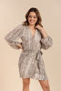 Imagen de Vestido Corto Manga Larga Cruzado Animal Print                               (Exclusivo Pagina)