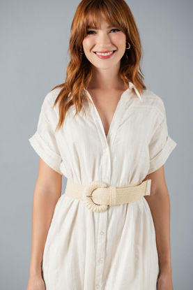 Imagen de Vestido Camiseron En Rayon, Bolsillos Falda      (No Incluye Cinturon)      (Exclusivo Pagina)