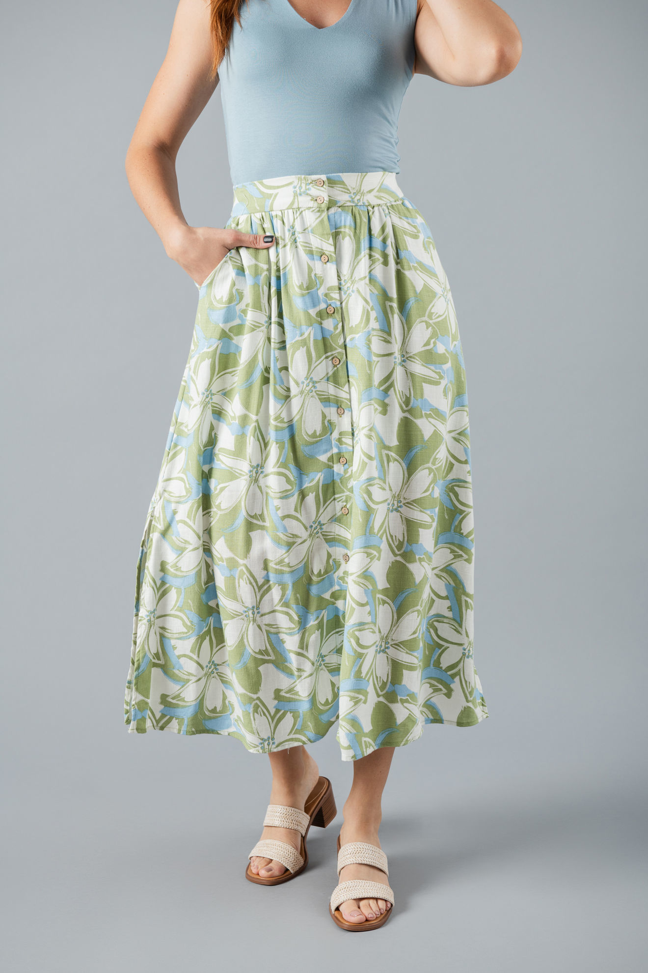 Imagen de Falda En Rayon Estampada