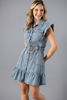 Imagen de Vestido Denim Botones, Vuelo Manga