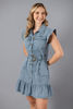 Imagen de Vestido Denim Botones, Vuelo Manga