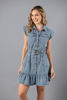 Imagen de Vestido Denim Botones, Vuelo Manga
