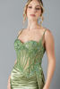 Imagen de Maxi Dress Estilo Corse, Blusa Encaje, Falda Satin
