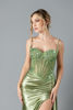 Imagen de Maxi Dress Estilo Corse, Blusa Encaje, Falda Satin