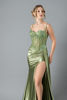 Imagen de Maxi Dress Estilo Corse, Blusa Encaje, Falda Satin