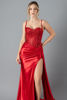 Imagen de Maxi Dress Estilo Corse, Blusa Encaje, Falda Satin