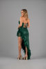 Imagen de Maxi Dress Straple, Abertura Falda, Detalle Plumas