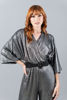 Imagen de Jumpsuit Metalico Manga Ancha, Blusa Cruzada