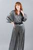 Imagen de Jumpsuit Metalico Manga Ancha, Blusa Cruzada