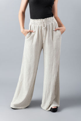 Imagen de Pantalón Lino Rayas  (70% Cotton 30% Lino )                          ( Exclusivo Pagina)