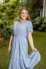 Imagen de Vestido Rayitas  En Rayon Cuello Chino
