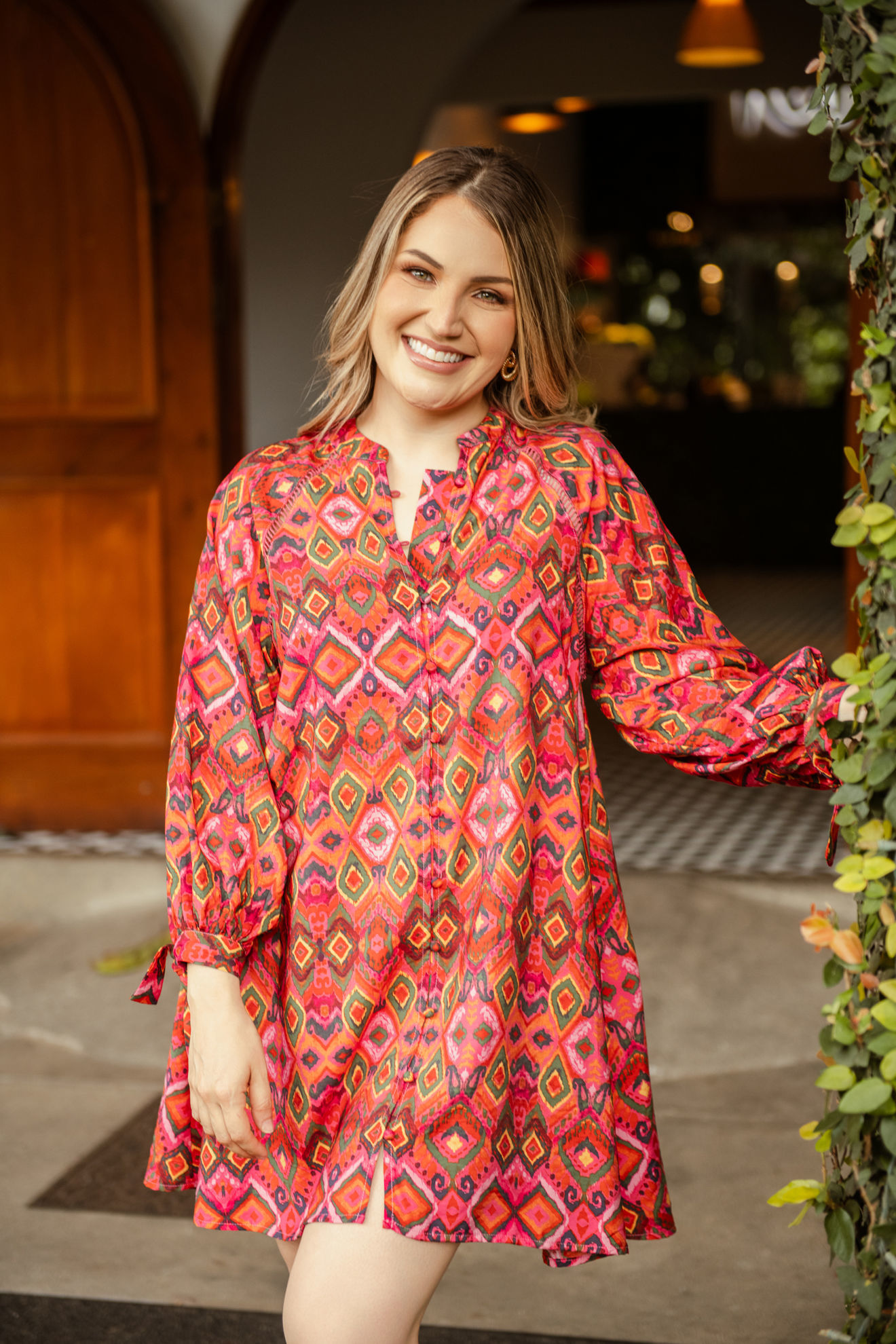 Imagen de Vestido Manga Larga En Rayon Estampado